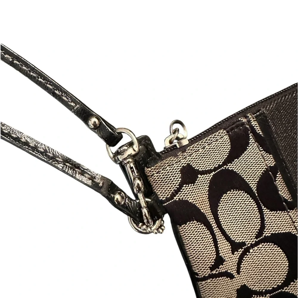 Coach Black and Gray Signature Clutch